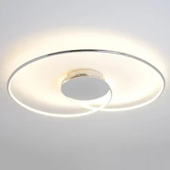 Lindby LED plafondlamp Joline, Ø 74 cm, chroomkleurig, metaal