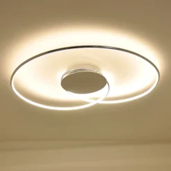 Lindby LED plafondlamp Joline, Ø 74 cm, chroomkleurig, metaal