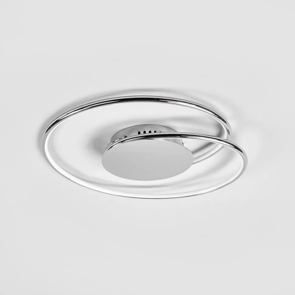 Lindby LED plafondlamp Joline, set van 2, Ø 46 cm, chroomkleurig