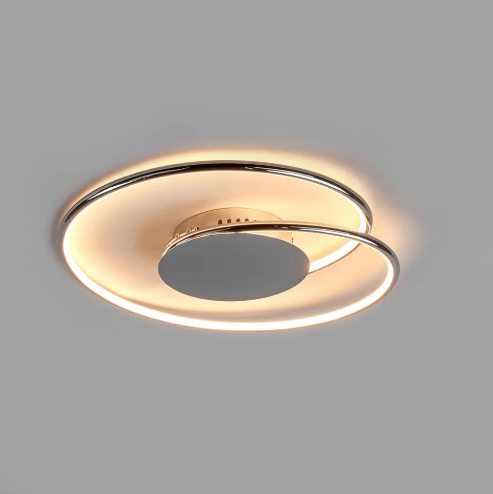 Lindby LED plafondlamp Joline, set van 2, Ø 46 cm, chroomkleurig
