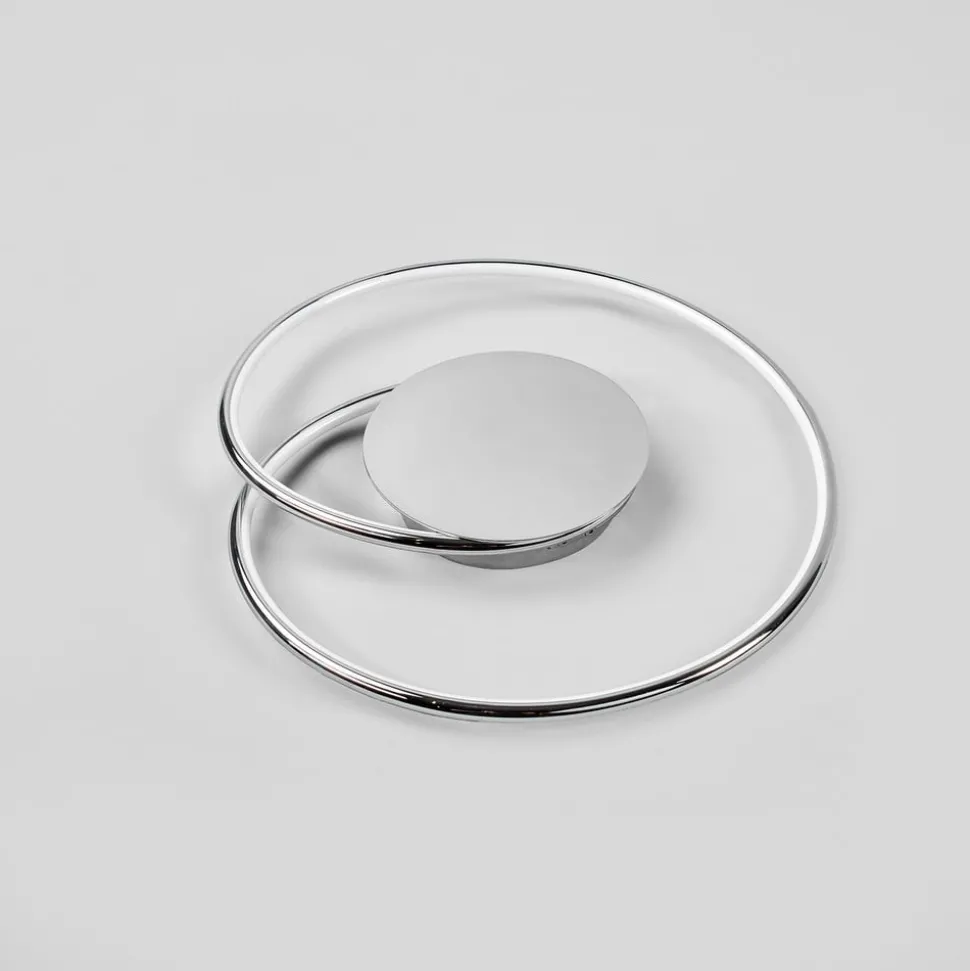 Lindby LED plafondlamp Joline, set van 2, Ø 46 cm, chroomkleurig