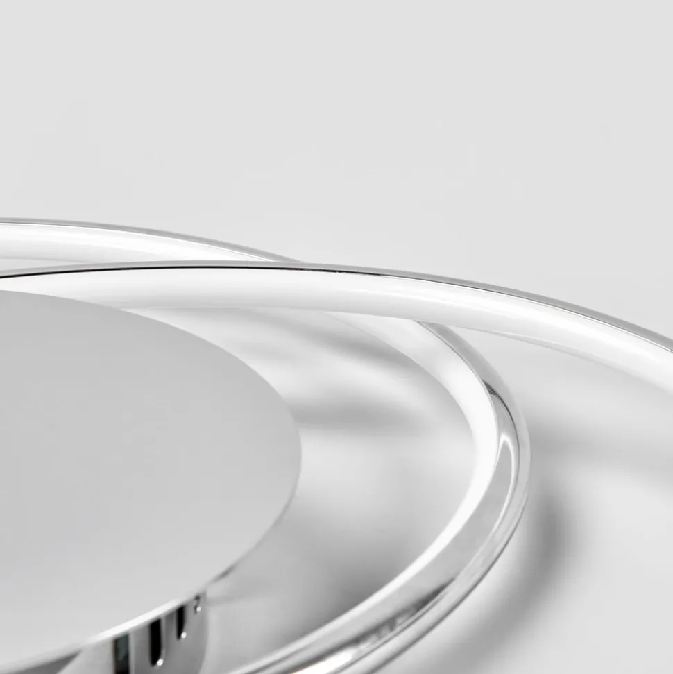 Lindby LED plafondlamp Joline, set van 2, Ø 46 cm, chroomkleurig