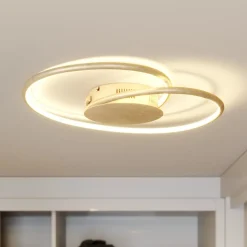 Lindby LED plafondlamp Joline, Ø 45 cm, goudkleurig, metaal