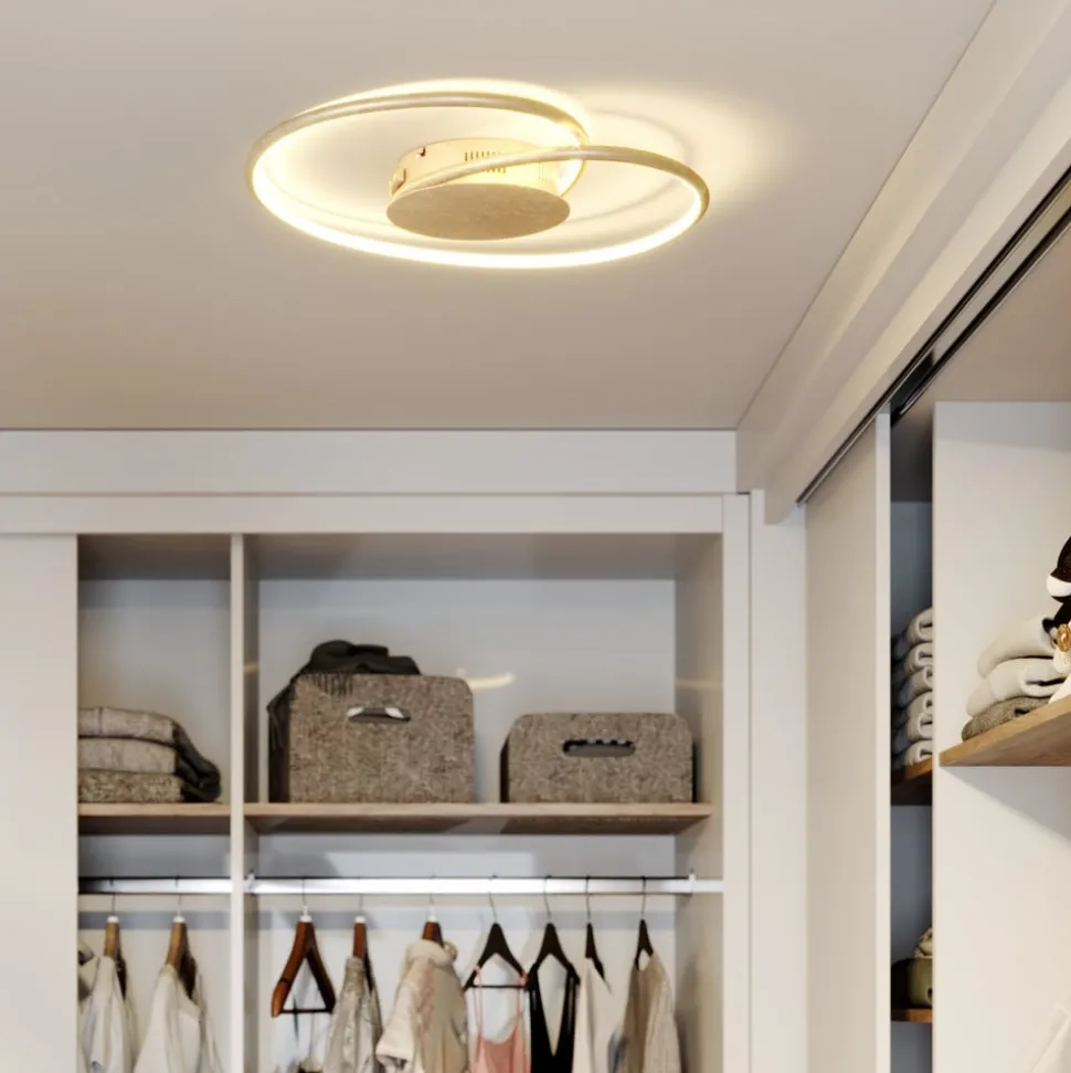 Lindby LED plafondlamp Joline, Ø 45 cm, goudkleurig, metaal