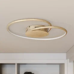 Lindby LED plafondlamp Joline, Ø 45 cm, goudkleurig, metaal