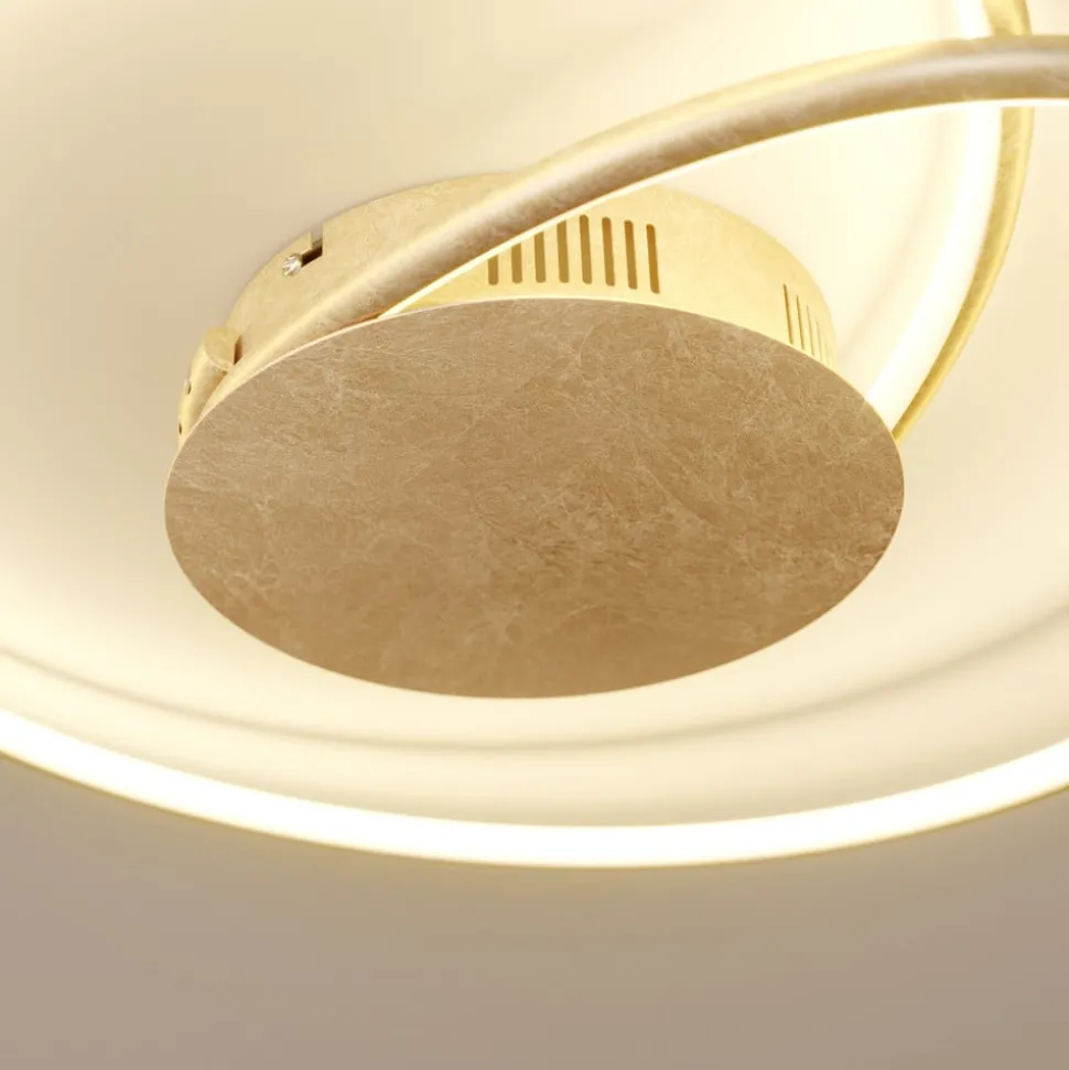 Lindby LED plafondlamp Joline, Ø 45 cm, goudkleurig, metaal