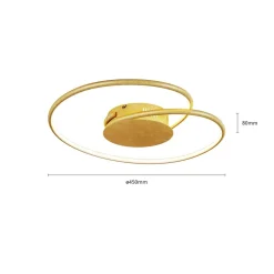 Lindby LED plafondlamp Joline, Ø 45 cm, goudkleurig, metaal
