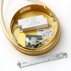 Lindby LED plafondlamp Joline, Ø 45 cm, goudkleurig, metaal