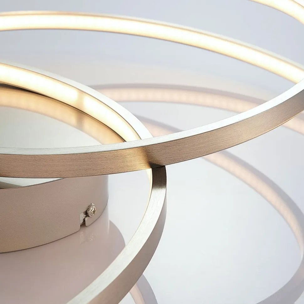 Lindby LED plafondlamp Joline, Ø 60 cm, nikkelkleurig, metaal