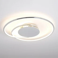 Lindby LED plafondlamp Joline, Ø 46 cm, chroomkleurig, metaal