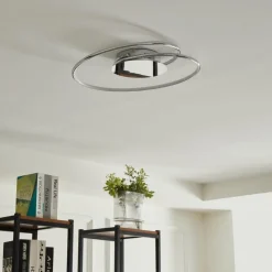 Lindby LED plafondlamp Joline, Ø 46 cm, chroomkleurig, metaal