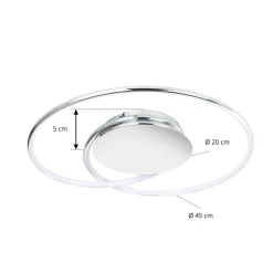 Lindby LED plafondlamp Joline, Ø 46 cm, chroomkleurig, metaal