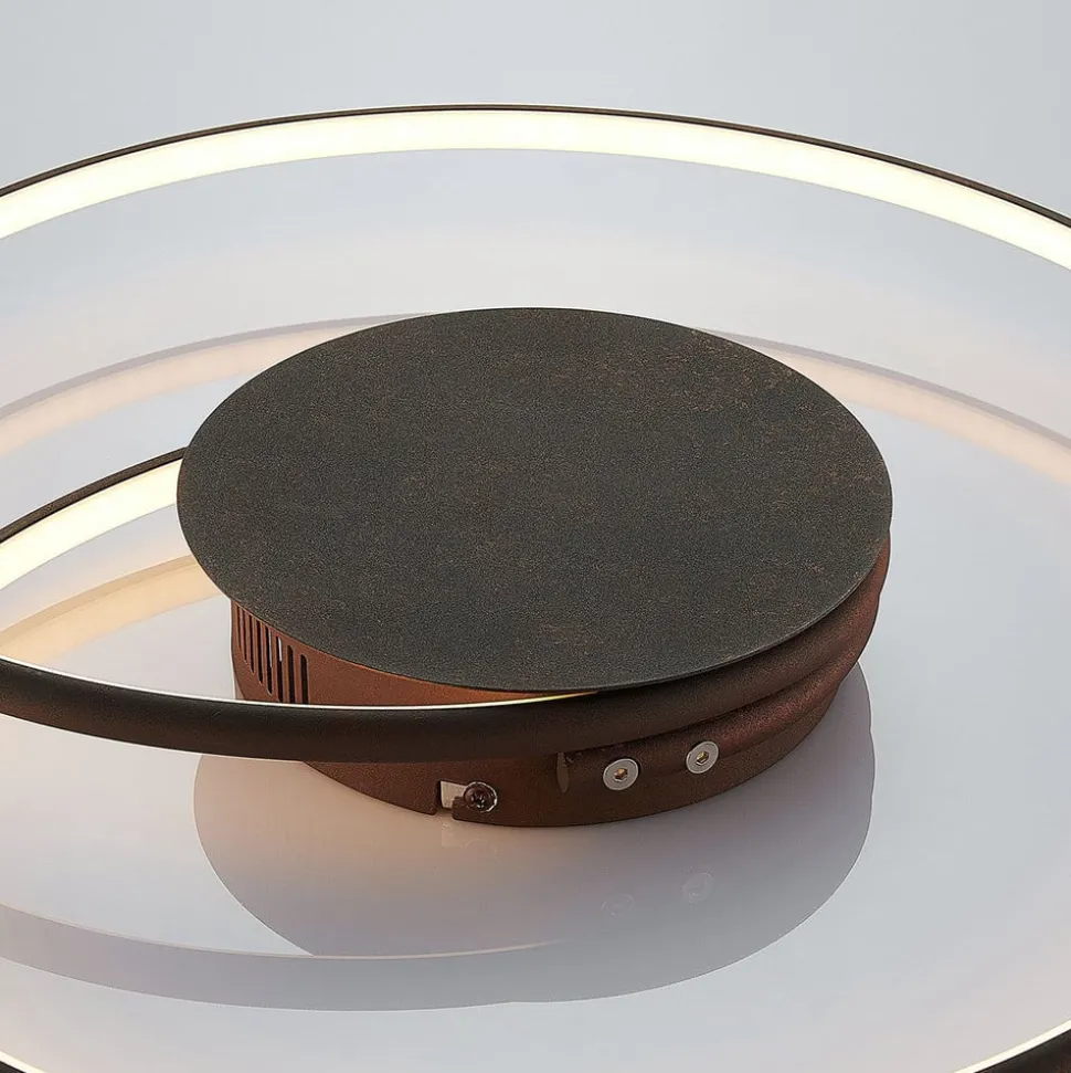Lindby LED plafondlamp Joline, Ø 45 cm, roestbruin, metaal