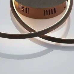 Lindby LED plafondlamp Joline, Ø 45 cm, roestbruin, metaal