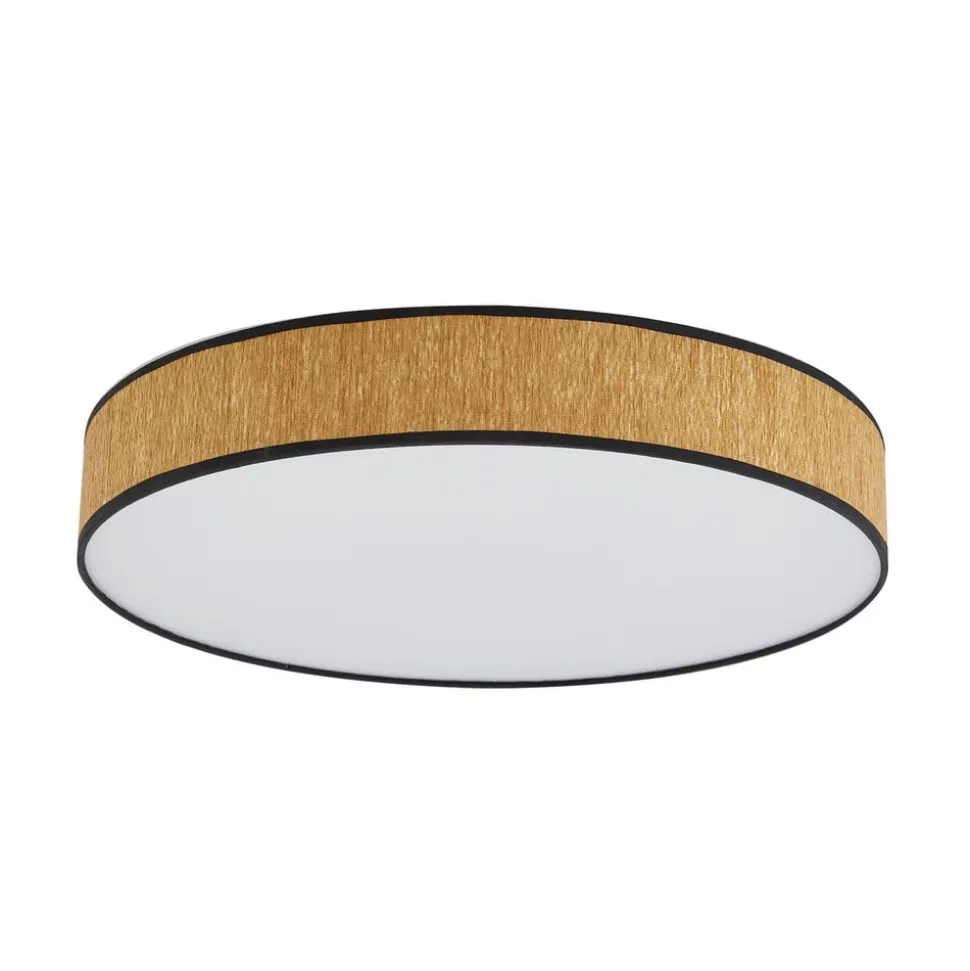 Lindby LED plafondlamp Jutis, beige, zeewier, Ø 50 cm