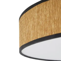 Lindby LED plafondlamp Jutis, beige, zeewier, Ø 50 cm