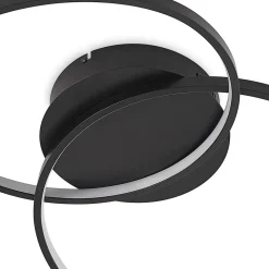 Lindby LED plafondlamp Kateryna, zwart, Ø 60 cm, dimbaar