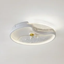 Lindby LED plafondlamp Kosmo, 40 cm, wit, metaal, maan