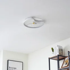 Lindby LED plafondlamp Kosmo, 40 cm, wit, metaal, maan