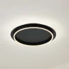 Lindby LED plafondlamp Kunis, zwart, kunststof, Ø 46 cm