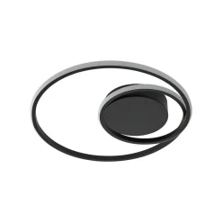 Lindby LED plafondlamp Kyron, zwart, aluminium, dimbaar, Ø45cm