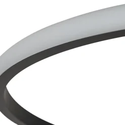 Lindby LED plafondlamp Kyron, zwart, aluminium, dimbaar, Ø45cm