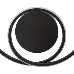 Lindby LED plafondlamp Kyron, zwart, aluminium, dimbaar, Ø45cm