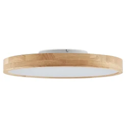 Lindby LED plafondlamp Lanira, Ø 60 cm, hout, afstandsbediening, CCT