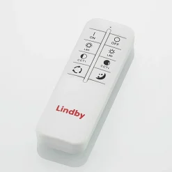 Lindby LED plafondlamp Lanira, Ø 60 cm, hout, afstandsbediening, CCT