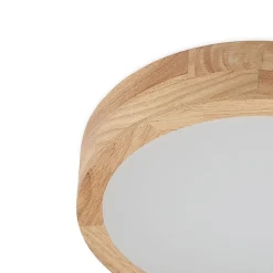 Lindby LED plafondlamp Lanira, Ø 30 cm, hout, afstandsbediening, CCT