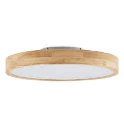 Lindby LED plafondlamp Lanira, Ø 50 cm, hout, afstandsbediening, CCT