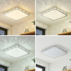 Lindby LED plafondlamp Lorand, kristallen, CCT, afstandsbediening