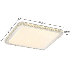 Lindby LED plafondlamp Lorand, kristallen, CCT, afstandsbediening