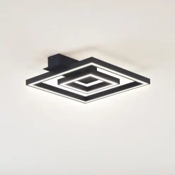 Lindby LED plafondlamp Madamo, zwart, 30 cm, 3000K, aluminium