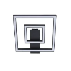 Lindby LED plafondlamp Madamo, zwart, 30 cm, 3000K, aluminium