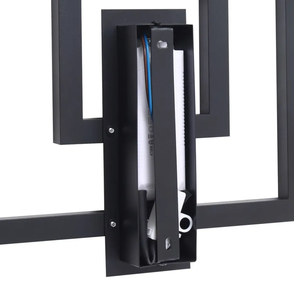 Lindby LED plafondlamp Madamo, zwart, 30 cm, 3000K, aluminium