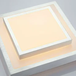 Lindby LED plafondlamp Mirco, 32 cm, hoekig, aluminium