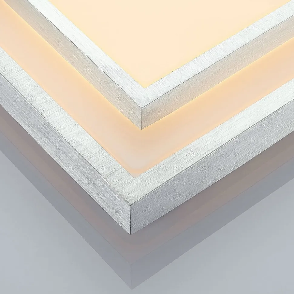 Lindby LED plafondlamp Mirco, 32 cm, hoekig, aluminium