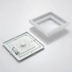 Lindby LED plafondlamp Mirco, 32 cm, hoekig, aluminium