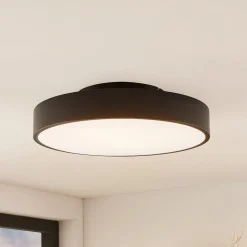 Lindby LED plafondlamp Milada, zwart, CCT, afstandsbediening
