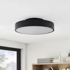 Lindby LED plafondlamp Milada, zwart, CCT, afstandsbediening