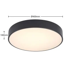 Lindby LED plafondlamp Milada, zwart, CCT, afstandsbediening