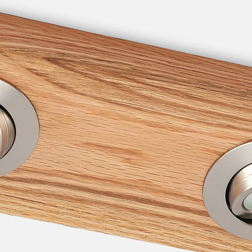 Lindby LED plafondlamp Mikari, 48 cm, hout, draaibaar