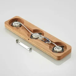 Lindby LED plafondlamp Mikari, 48 cm, hout, draaibaar