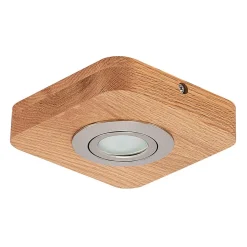 Lindby LED plafondlamp Mikari, 14 cm, hout, draaibaar