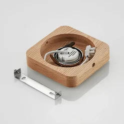 Lindby LED plafondlamp Mikari, 14 cm, hout, draaibaar