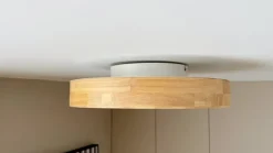 Lindby LED plafondlamp Milada, eiken, CCT, afstandsbediening