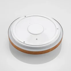 Lindby LED plafondlamp Mynte, Ø43cm, houtlook, kunststof