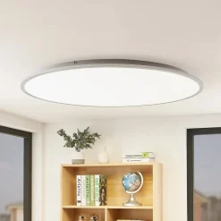 Lindby LED plafondlamp Narima, 4.000 K, Ø 100 cm, zilver