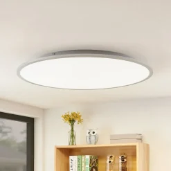 Lindby LED plafondlamp Narima, 4.000 K, Ø 80 cm, zilver